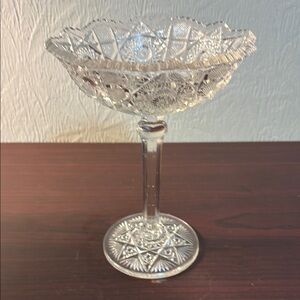Elegant Crystal Glass Compote
